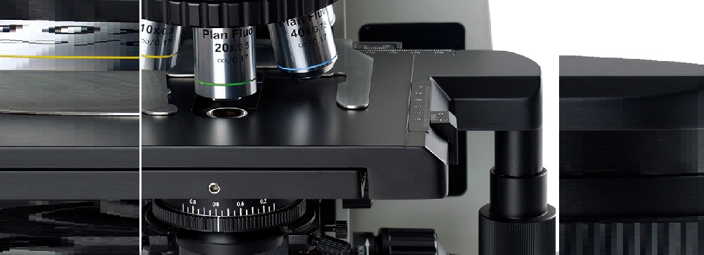 BM-R precision microscope stage with plan fluorescence objectives